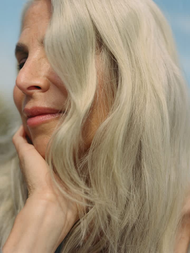 Close up of woman with long hair